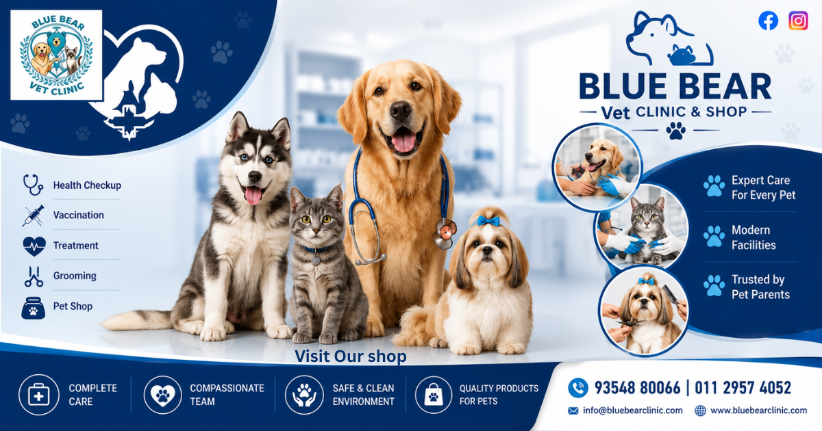 Best Dog Clinic Near Janakpuri | Blue Bear Vet Clinic